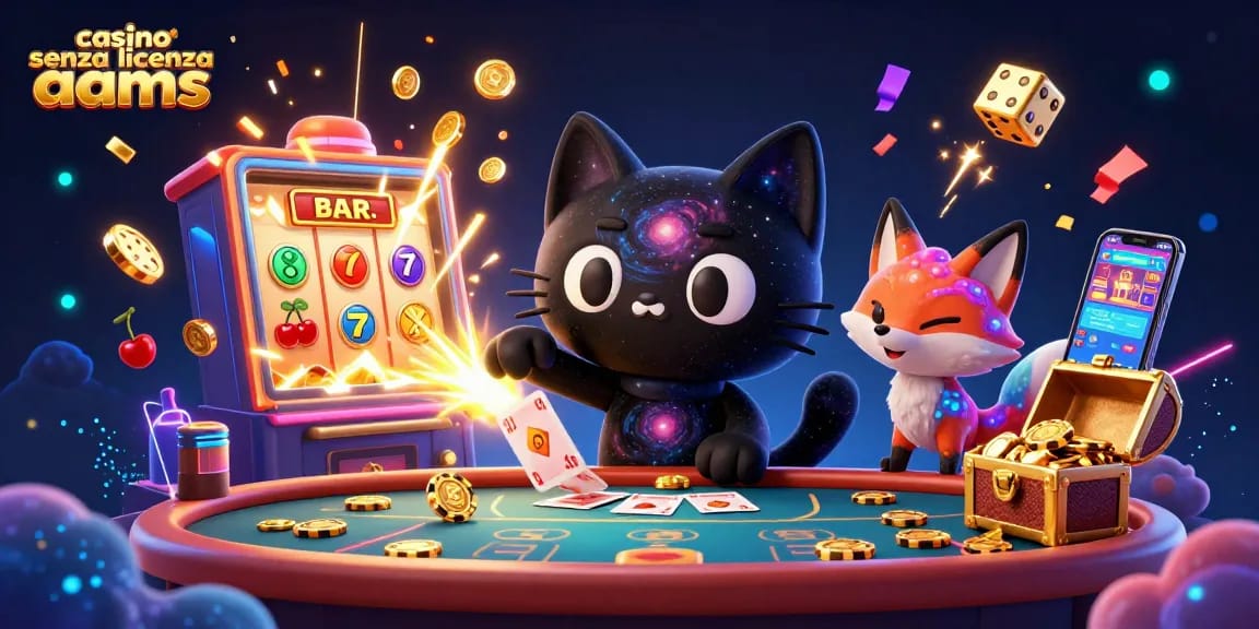 Cats and fox captivate a cosmic casino with excitement at casino senza licenza aams