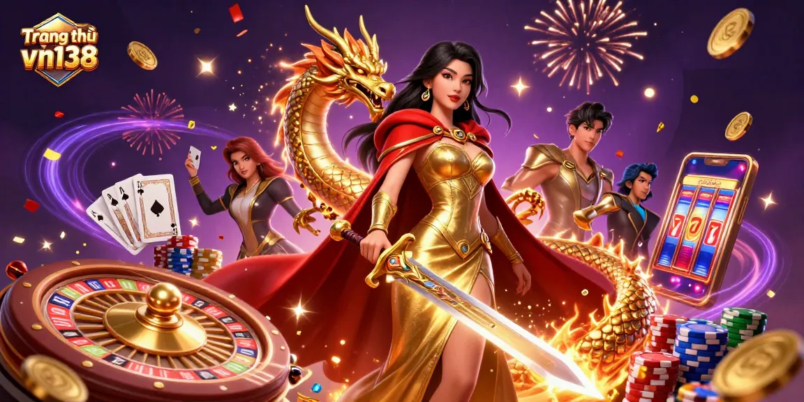 Engage with thrilling gameplay at Trang chủ vn138 featuring a warrior queen and golden dragon.