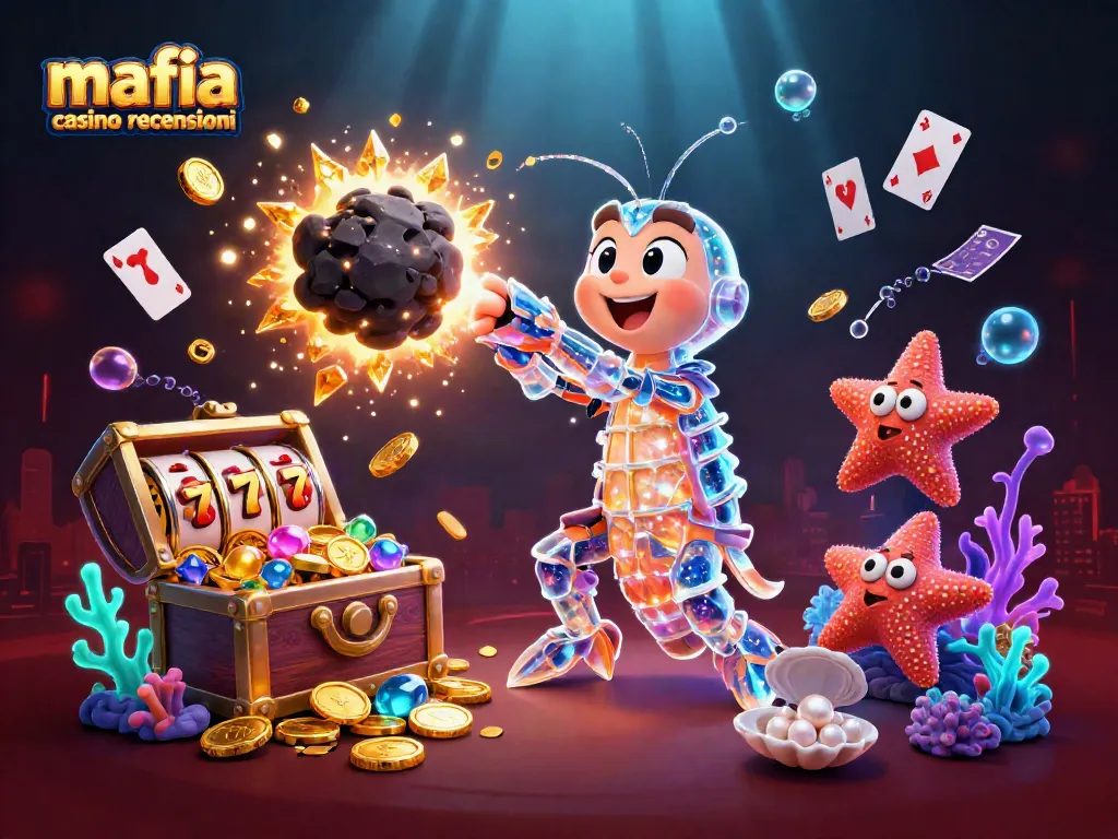 Engaging mafia casino recensioni scene showcasing a galactic samurai shrimp and starfish surrounded by slot reels and treasures.