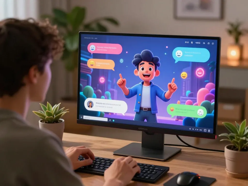 Interactive character ai nsfw chat experience in a cozy digital setting